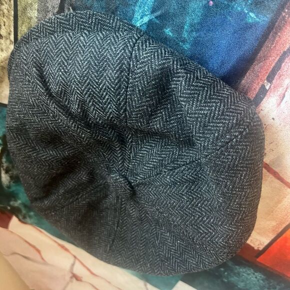 Herringbone Wool Newsboy Cap - Picture 3 of 4